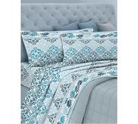 GEMITEX Completo Letto Cotone In, 100% COTONE, Traspirante, Privo di Sostanze Nocive, Qualità Certificata STANDARD 100 by OEKO-TEX Fiducia nel Tessile, SINGOLO, G24/BLUE, Designed in Italy