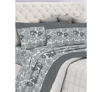 GEMITEX Completo Letto Cotone In, 100% COTONE, Traspirante, Privo di Sostanze Nocive, Qualità Certificata STANDARD 100 by OEKO-TEX Fiducia nel Tessile, MATRIMONIALE, G25/GRIGIO, Designed in Italy