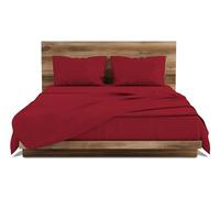 GEMITEX Completo Letto Made in Italy in 100% Cotone TINTA UNITA, MATRIMONIALE, Linea COTONE IN, colore ROSSO, con TRATTAMENTO ANTIPILLING e ANALLERGICO