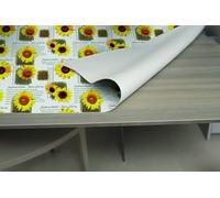 GEMITEX PROTEGGITAVOLO STAMPATO MADE IN ITALY ANTISCIVOLO, ANTIURTO, DOUBLE FACE GIRASOLI PF06, 140X220, ARREDA E PROTEGGE IL TUO TAVOLO DA URTI, GRAFFI E LIQUIDI
