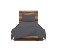 GEMITEX Set Lenzuola Singolo, 100% Cotone, GRIGIO, Tinta Unita, Antipilling e Anallergico, Design Made in Italy, Include Lenzuolo Sopra 150x280cm, Sotto con Angoli 90x190cm, 1 Federa