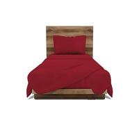 GEMITEX Set Lenzuola Singolo, 100% Cotone, ROSSO, Tinta Unita, Antipilling e Anallergico, Design Made in Italy, Include Lenzuolo Sopra 150x280cm, Sotto con Angoli 90x190cm, 1 Federa