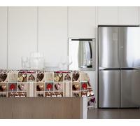 Gemitex Tovaglia Tradition, Felpata, Cerata, Impermeabile e Antimacchia, Decoro 4142 Shabby Chic Rosso, Ideale x Tavoli Rettangolari da 6/8 persone, 140 x 180 cm MADE IN ITALY, Rifinita con tagliacuci