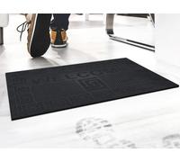 GEMITEX ZERBINO WELCOME MADE IN ITALY, RETTANGOLARE 40X60CM, NERO, PULISCE A FONDO, LUNGA DURATA, ECOSOSTENIBILE, LAVABILE FACILMENTE CON UN GETTO D'ACQUA