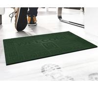 GEMITEX ZERBINO WELCOME MADE IN ITALY, RETTANGOLARE 40X60CM, VERDE, PULISCE A FONDO, LUNGA DURATA, ECOSOSTENIBILE, LAVABILE FACILMENTE CON UN GETTO D'ACQUA