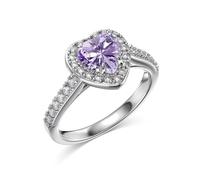 GemKing TL120004-S-W-WH-10 Anello di fidanzamento con zircone quadrato 5A Anello di fidanzamento in argento Sterling 925 CZ Diamond Ring per le donne, 6, Argento sterling, Nessuna pietra preziosa