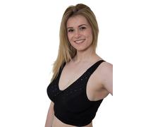 Gemm da Infilare Cotone Reggiseno Ricamato Copricapo senza Fili Top Corto Nero