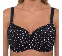 Gemm Reggiseno da balcone con stampa a cuore con ferretto, disponibile in taglie normali e taglie forti, Cuori rosa nero, 6J