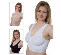 Gemm Ultra Comfort Cotone Copricapo da Infilare Reggiseno Top Corto Nero Taglia