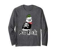Gemma Correll Pug Rock Funny Punk Dog Cute Design Maglia a Manica