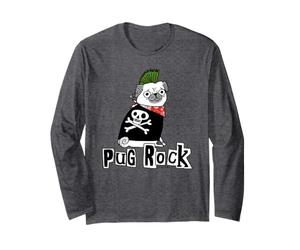 Gemma Correll Pug Rock Funny Punk Dog Cute Design Maglia a Manica