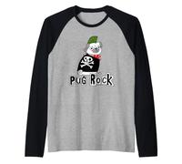 Gemma Correll Pug Rock Funny Punk Dog Cute Design Maglia con Maniche Raglan