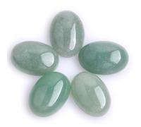 Gemma-Inside - Cabochon di avventurina per gioielli, con retro piatto, ovale, semi prezioso, 5 pezzi, 30 x 40 mm