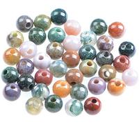 Gemma naturale 8 mm perline sfuse rotonde foro grande 2,5 mm dimensioni 40 pezzi (agata indiana) ZW-A-565