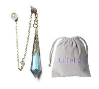 Gemma Naturale Labradorite Pendolo di Cristallo 12 Ciondolo Chakra di guarigione Terapia Facted per rabdomanzia Divinazione Reiki Bilanciamento Caricato con Catena