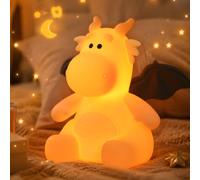 Gemmac Luce Notturna Neonato Drago, Silicone Lucina Notte Bambini,Arancione | 3 Livelli Luce Calda, Timer 30 Min, Ricaricabile, Touch Control, Squishy Luce Notturna Bambini per Decorazione Camera, Regalo