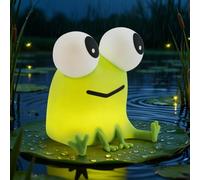 Gemmac Rana Luce Notturna Lampada da Comodino LED Touch Dimmerabile Bianco Caldo 3 Livelli di Luminosità Ricaricabile,7 Colori, Timer, Lampada Camera da Letto Regalo per Compleanni e Feste di Natale