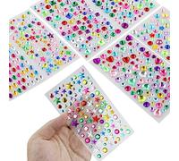 Gemme Autoadesive per Artigianato - 8 Strass Scintillanti Con Retro Piatto, Adesivi di Cristallo per Bambini Fai Da Te, Varie Forme, Pietre Preziose