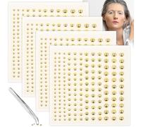 Gemme autoadesive per il viso, piercing finto per naso, sopracciglio, piercing per naso, sopracciglio, non piercing, anello per ombelico, anello per naso, stile punk Y2K, trucco per donne e uomini