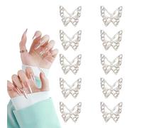 Gemme per unghie, Gemme per ciondoli per unghie - Forniture per lucide con farfalle da 10 pezzi - Fascino per, gioielli per manicure per le donne, gioielli artigianali per la deco