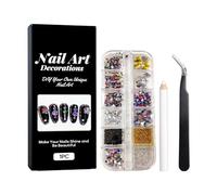 Gemme per unghie - Set multicolore | Prodotti di Bellezza Disegni Multiformi e Colorati con Glitter 3D, Manicure Creativa, Uso Quotidiano, Strass e Decorazioni per Unghie | Soggiorno domestico