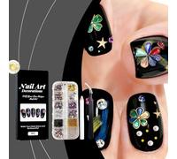 Gemme per unghie - Strumenti per manicure multiforme colorati 3D, gemme per unghie e strass | Per ragazze, donne, adolescenti, salone, casa, festa, vacanza, inverno, estate, primavera, Halloween, matr
