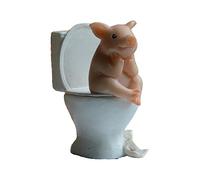 Gemmia Statuetta di fata in miniatura da toilette- Maiale pensante della toilette