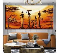 GEMMII Etnicos Tribal Art Quadro Su Tela XXLDipinti Astratti Donne Africane Pittura A Olio Immagine Wall Art for Living Room Decor 35x70cm Senza cornice