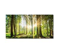 GEMMII Modern Quadri Su Tela Grandi Dimensioni Dipinti Natural Green Tree Forest Sunshine Landscape Poster e stampe Canvas Wall Art Picture 30x60cm Frameless