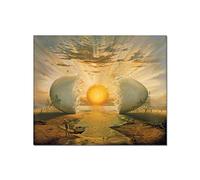 GEMMII Stampa Su Tela XXL - Salvador Dali L'Aurora Astratta Uovo Raggi di Sole Dipinti su Tela Wall Art Poster e Stampe Immagini Decor 80x120cm Senza Cornice