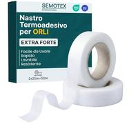 gemola Nastro Termoadesivo per Tessuti - Orlo Svelto Termoadesivo EXTRA FORTE - 50 Metri x 20 mm Nastro Biadesivo per Tessuti - Ideale per tende, orlo dei pantaloni, abiti, jeans (20 mm)