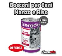 GEMON ADULT MAXI BOCCONI PER CANI CON MANZO E RISO 1,250KG - 6 pezzi