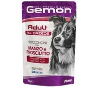 Gemon Cane All Breeds Adult Bocconcini con Manzo e Prosciutto Busta 100g