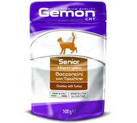 GEMON Cat Senior Busta Multipack 24x100G TACCHINO
