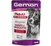 GEMON Dog Adult All Breeds Busta Multipack 24x100G MANZO E PROSCIUTTO