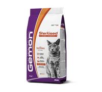 Gemon gatto adulto sterilizzato con tacchino 2 o 7 kg crocchette light per gatti