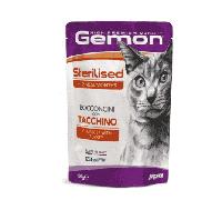 Monge Gemon Cat Sterilised Bocconcini 100 gr Tacchino - confezione da 24 pezzi - Cibo umido per gatti - 1° ORDINE? scegli lo sconto BZR5 / BZR20 + 200 punti fedeltà