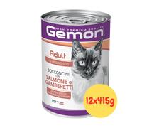 Gemon Cat Adult scatoletta per gatti - salmone, gambero 415 g