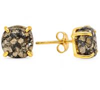 Gempires - Orecchini a perno da donna con pietra grezza naturale, realizzati a mano, con montatura a griffe, ipoallergenici, placcati in oro (diverse opzioni di pietre preziose)