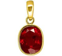 GEMS RIVER Pietra di rubino birmano di alta qualità da 4,50 carati, con ciondolo placcato in oro, certificato non trattato, non riscaldato, certificato testato in laboratorio, per donne e uomini