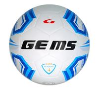 GEMS UN07-0302 Olimpico Academy Pallone da Calcio, Calcetto, Calciotto, Futsal, Bianco/Azzurro Taglia 4