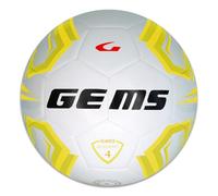 GEMS UN07-0307 Olimpico Academy Pallone da Calcio, Calcetto, Calciotto, Futsal, Bianco/Giallo Taglia 4