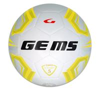 GEMS UN07-0307 Olimpico Academy Pallone da Calcio, Calcetto, Calciotto, Futsal, Bianco/Giallo Taglia 5