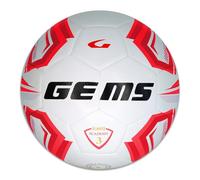 GEMS UN07-0312 Olimpico Academy Pallone da Calcio, Calcetto, Calciotto, Futsal, Bianco/Rosso Taglia 3