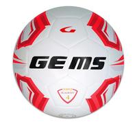 GEMS UN07-0312 Olimpico Academy Pallone da Calcio, Calcetto, Calciotto, Futsal, Bianco/Rosso Taglia 4