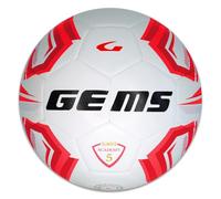 GEMS UN07-0312 Olimpico Academy Pallone da Calcio, Calcetto, Calciotto, Futsal, Bianco/Rosso Taglia 5
