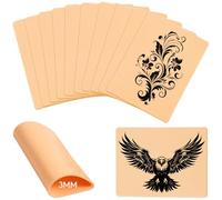 Gemsaya 10 tatuaggi in pelle sintetica da 3 mm, 20 cm x 15 cm x 0,3 cm, su entrambi i lati, in finta pelle, per tatuaggi, accessori senza motivo