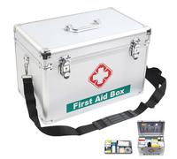 Gemsaya Scatola organizer per medicinali, scatola portatile per primo soccorso, scatole per medicine con manico, armadietto medico vuoto per la casa, kit di emergenza familiare, 36,5 x 24 x 22 cm