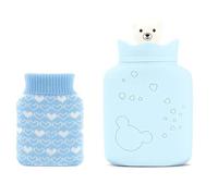 GEMSeven Bottiglia Di Acqua Calda In Silicone Per Microonde Con Coperchio A Maglia