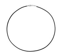 Gemshadow unisex 1.5 mm corda collana in cotone cerato con chiusura a moschettone in argento Sterling 925